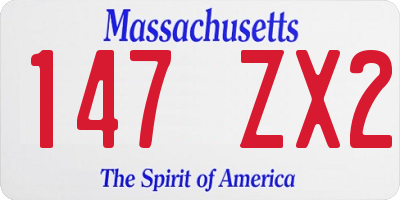 MA license plate 147ZX2