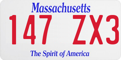 MA license plate 147ZX3