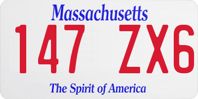MA license plate 147ZX6