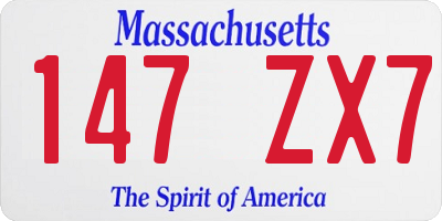 MA license plate 147ZX7