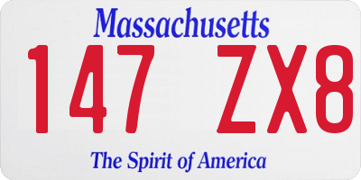 MA license plate 147ZX8