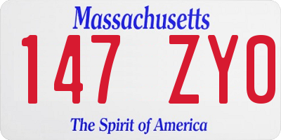 MA license plate 147ZY0