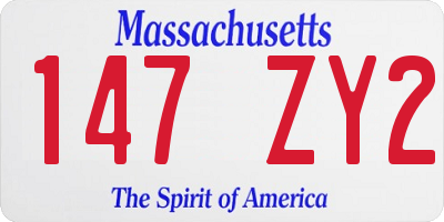 MA license plate 147ZY2