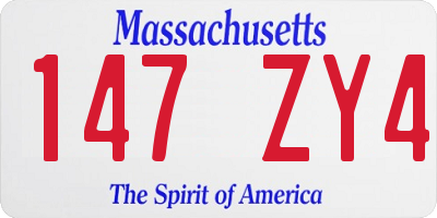 MA license plate 147ZY4