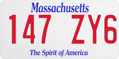 MA license plate 147ZY6