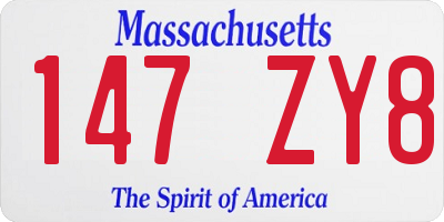MA license plate 147ZY8