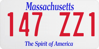 MA license plate 147ZZ1