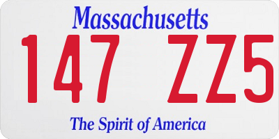MA license plate 147ZZ5