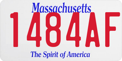 MA license plate 1484AF