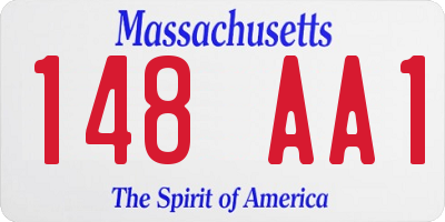 MA license plate 148AA1