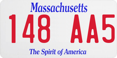 MA license plate 148AA5