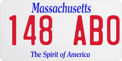 MA license plate 148AB0