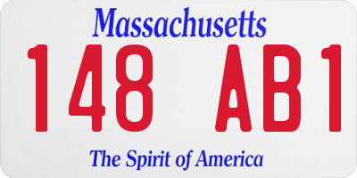 MA license plate 148AB1