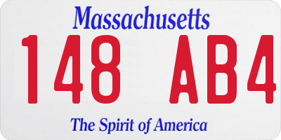 MA license plate 148AB4