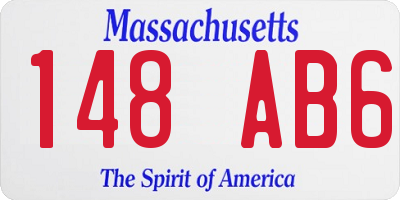 MA license plate 148AB6