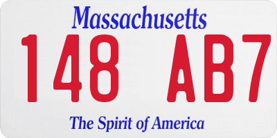 MA license plate 148AB7