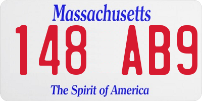 MA license plate 148AB9