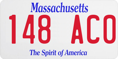 MA license plate 148AC0
