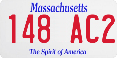 MA license plate 148AC2