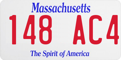 MA license plate 148AC4