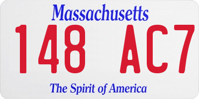 MA license plate 148AC7