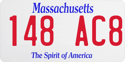 MA license plate 148AC8