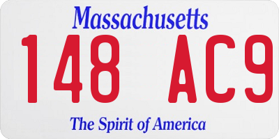 MA license plate 148AC9