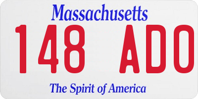 MA license plate 148AD0