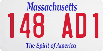 MA license plate 148AD1