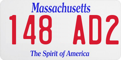 MA license plate 148AD2