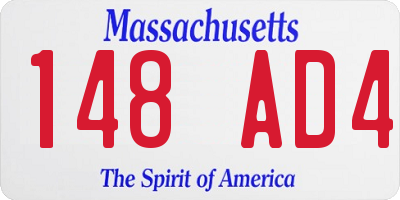 MA license plate 148AD4