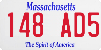 MA license plate 148AD5