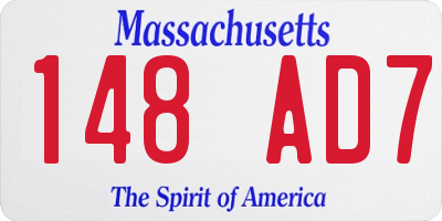 MA license plate 148AD7