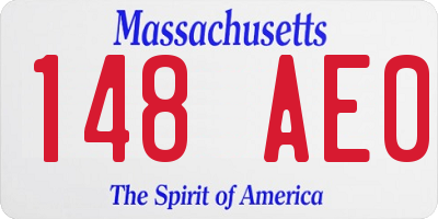 MA license plate 148AE0