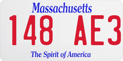 MA license plate 148AE3