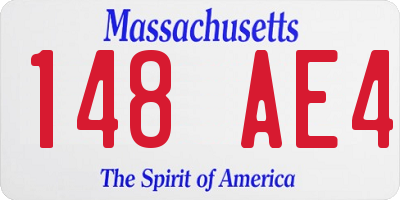 MA license plate 148AE4