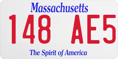 MA license plate 148AE5