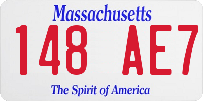 MA license plate 148AE7