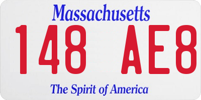MA license plate 148AE8