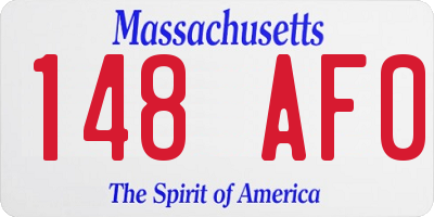 MA license plate 148AF0