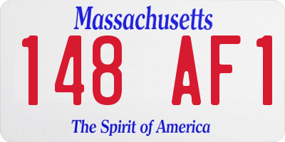 MA license plate 148AF1