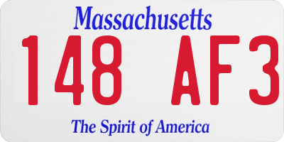 MA license plate 148AF3