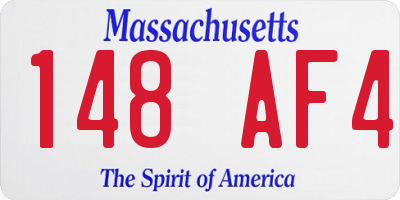 MA license plate 148AF4