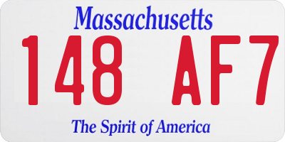 MA license plate 148AF7
