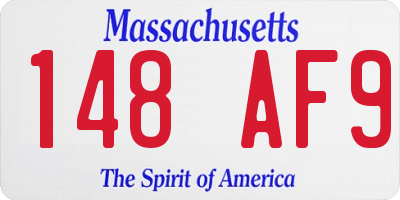 MA license plate 148AF9