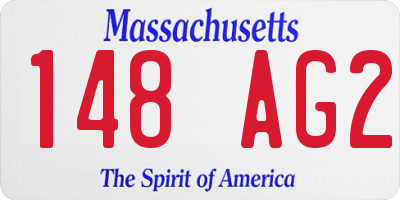 MA license plate 148AG2