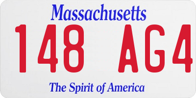 MA license plate 148AG4