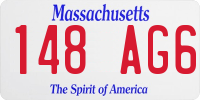 MA license plate 148AG6