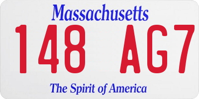MA license plate 148AG7