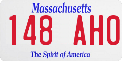 MA license plate 148AH0